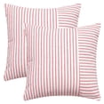 thumbnail image 1 of Unique Bargains Boho Striped Throw Pillow Covers Set of 2 Red 20 x 20 Inch, 1 of 6