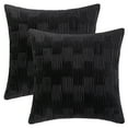 thumbnail image 1 of Unique Bargains Boho Style Solid Throw Pillow Covers Set of 2 for Living Room Black, 1 of 6
