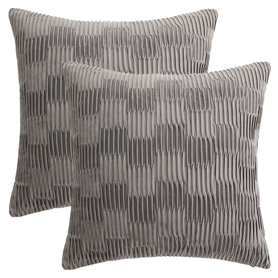 Unique Bargains Boho Style Solid Throw Pillow Covers Set of 2 for Living Room Grey
