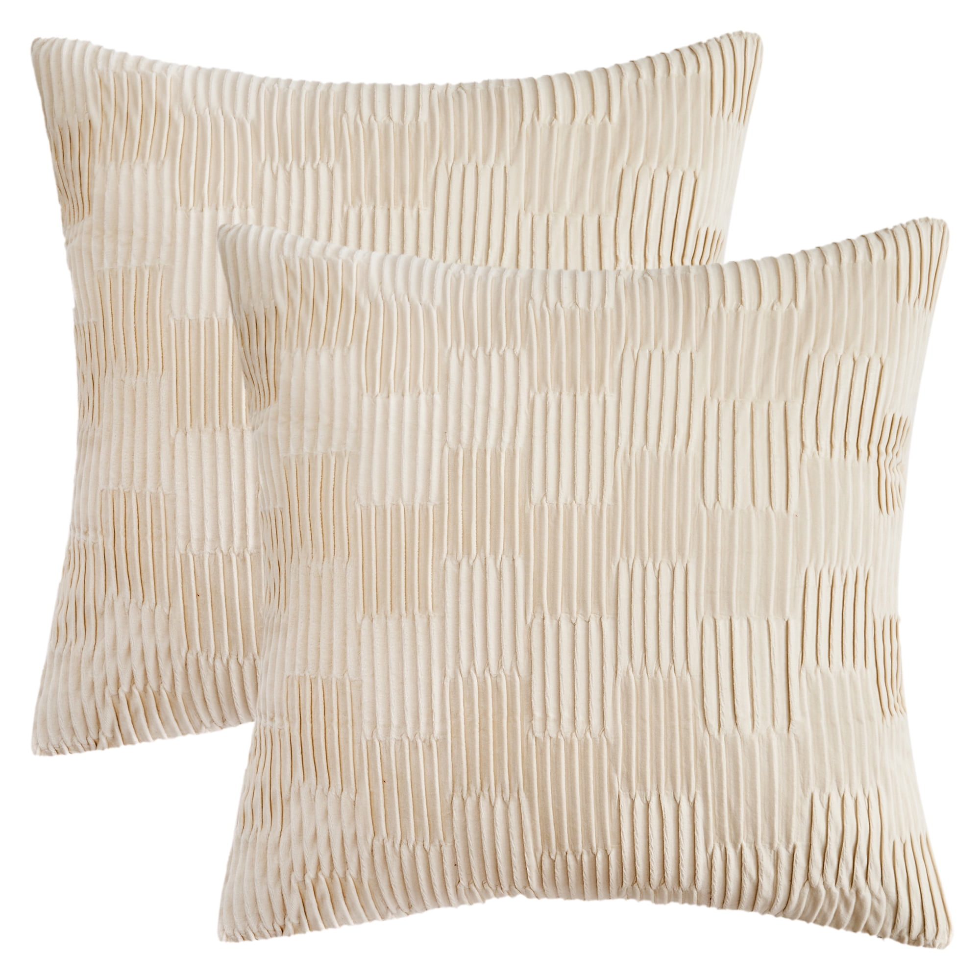 Unique Bargains Boho Style Solid Throw Pillow Covers Set of 2 for Living Room White