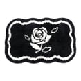 thumbnail image 1 of Unique Bargains Boho Ultra Soft Absorbent Shaggy Non Slip Bath Mat Black 24" x 16", 1 of 5
