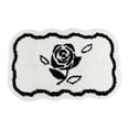 thumbnail image 1 of Unique Bargains Boho Ultra Soft Absorbent Shaggy Non Slip Bath Mat White 24" x 16", 1 of 6