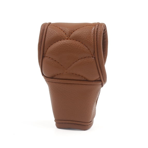 Unique Bargains Borwn Faux Leather Non-slip Cover Protector Sleeve for Car Manual Shift Knob