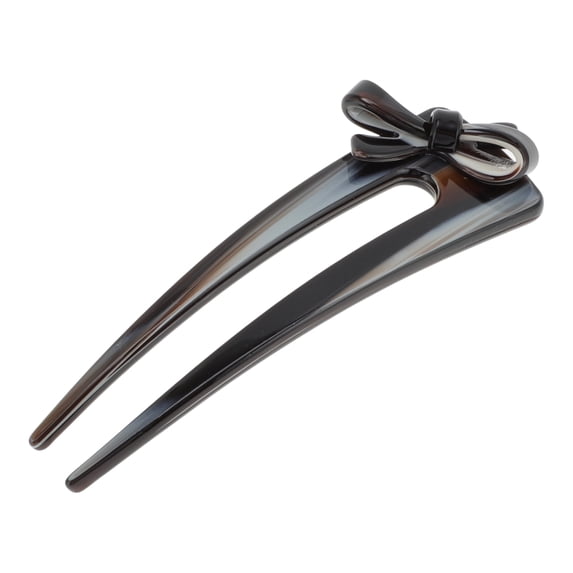 Unique Bargains Simple Comfortable No Slip Bow Chignon Pin for Women 1 Pc Black