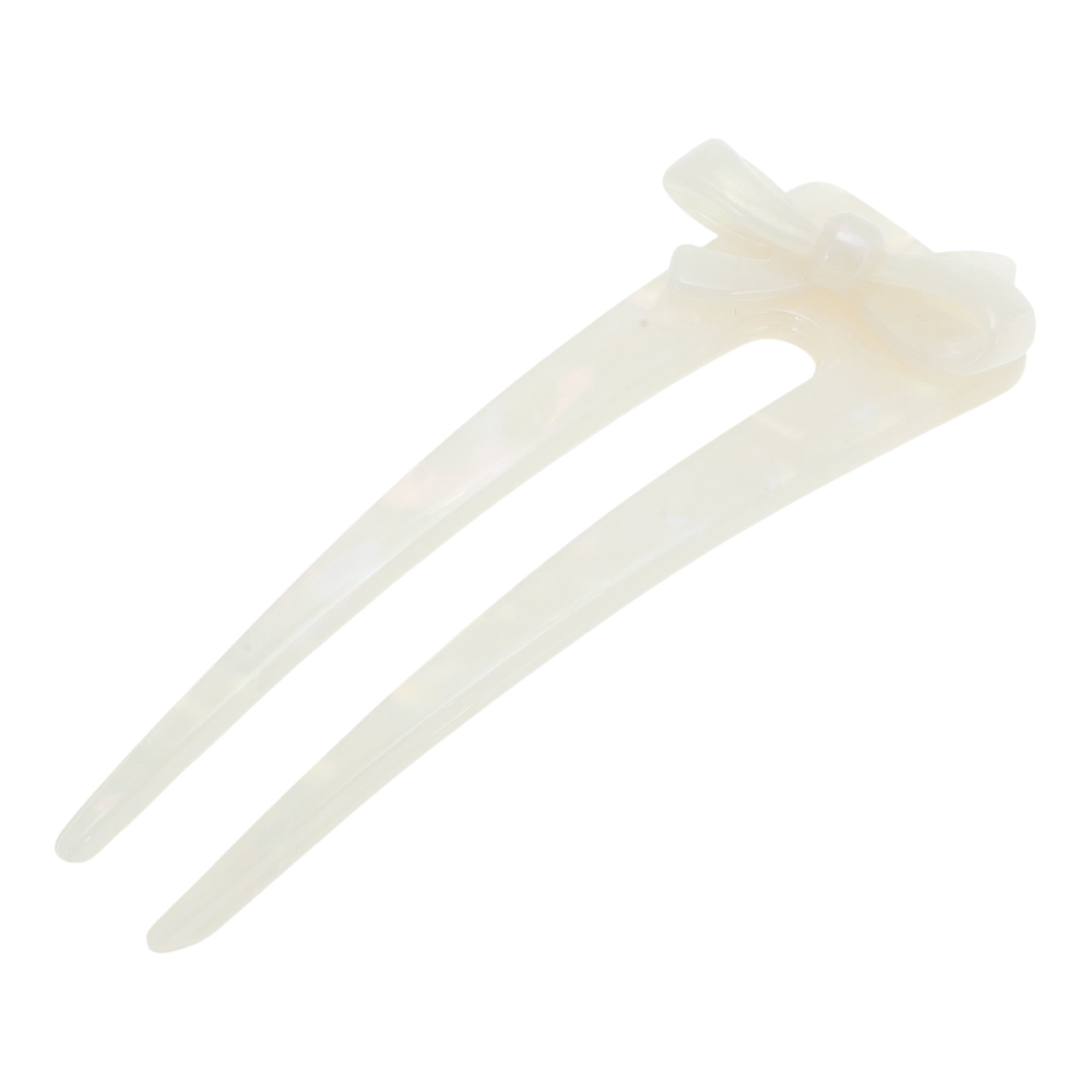 Unique Bargains Simple Comfortable No Slip Bow Chignon Pin for Women 1 Pc White