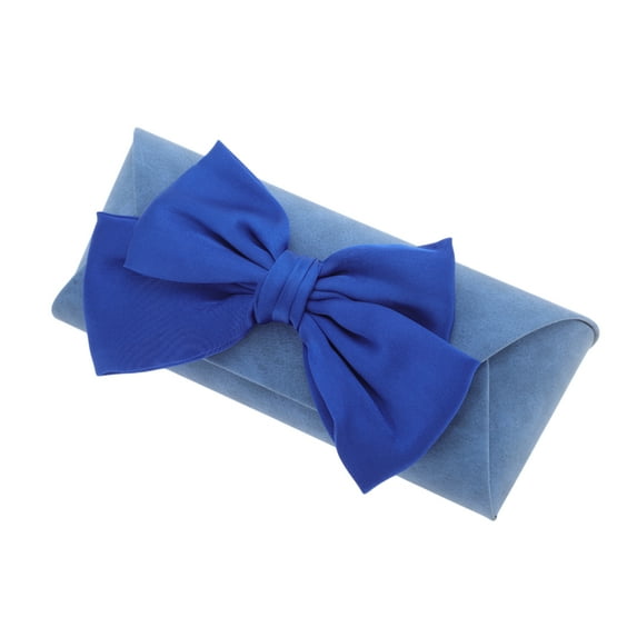 Unique Bargains Bow Eyeglasses Case Portable Eyeglasses Storage 1 Pc Blue
