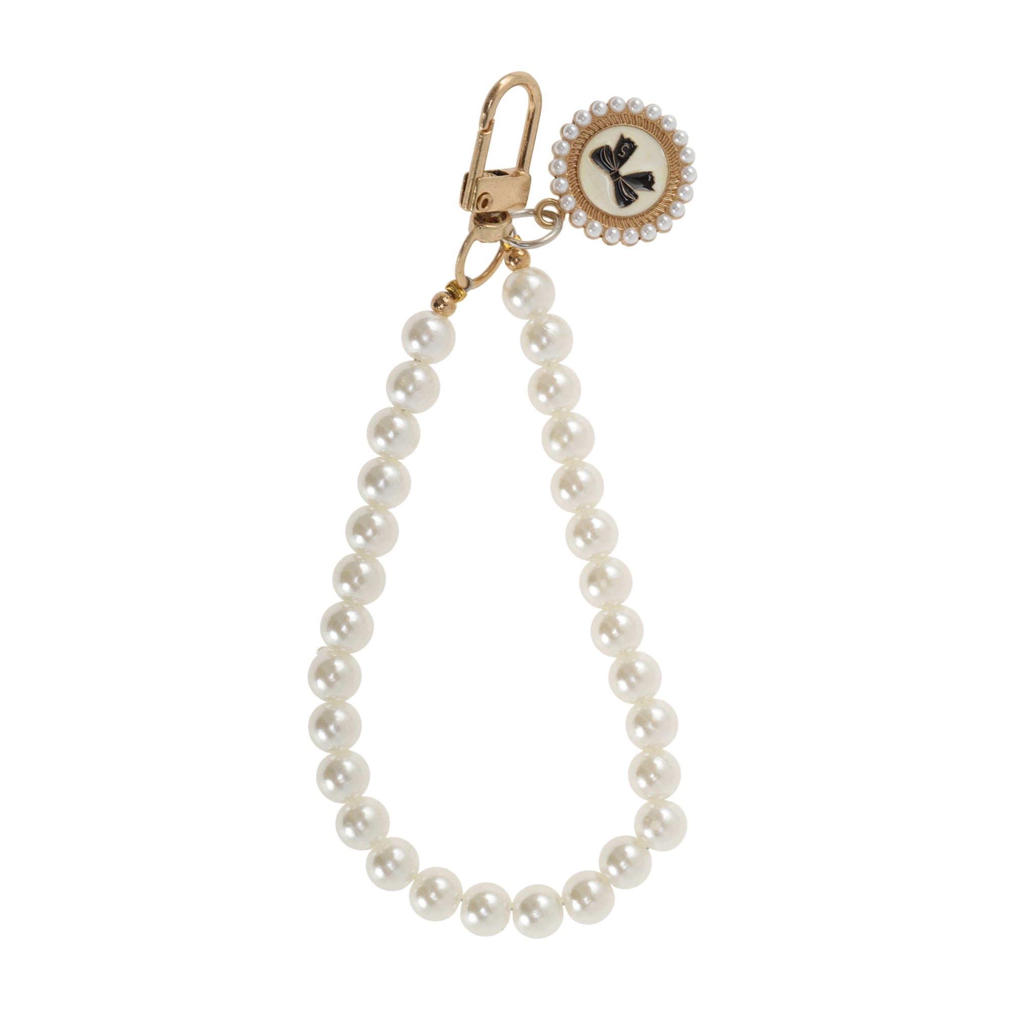 Unique Bargains Bow Faux Pearl Phone Charm Beige for Stylish and Convenient Use