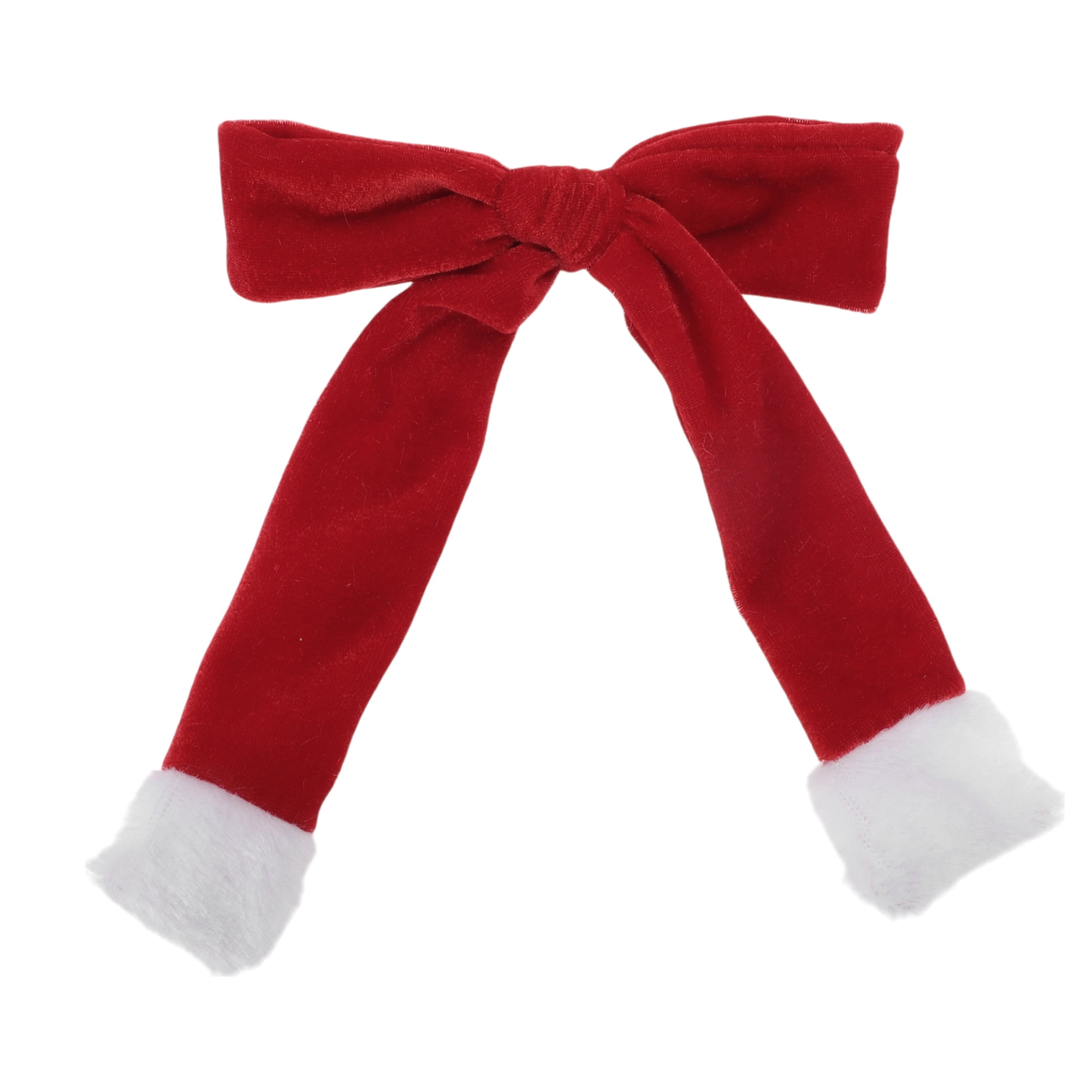 Unique Bargains Bow Hair Clips for Christmas 1 Pc Red, White