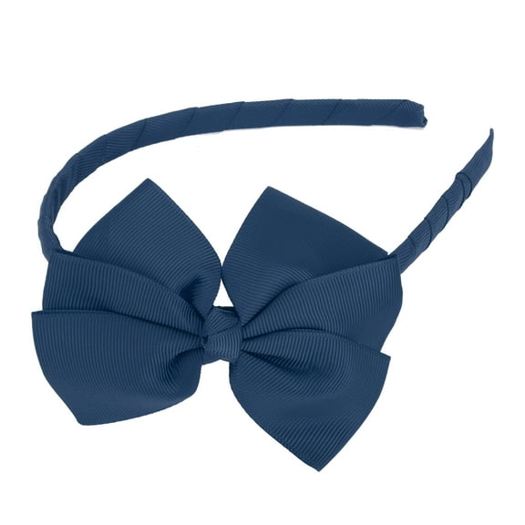 Unique Bargains Bow Hairbands Bowknot Headband Non-slip Fashion Dark Blue 0.35 Inch Wide Headband for Girl Women