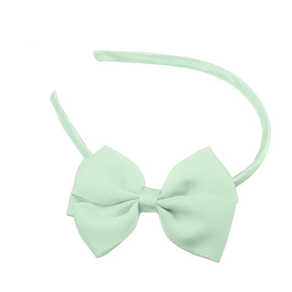 Unique Bargains Bow Headband Fashion Cute Polyester Hairband for Teenager Light Green 5.9x4.4 Inch