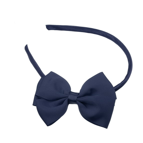 Unique Bargains Bow Headband Fashion Cute Polyester Hairband for Teenager 5.9x4.4 Inch Navy Blue