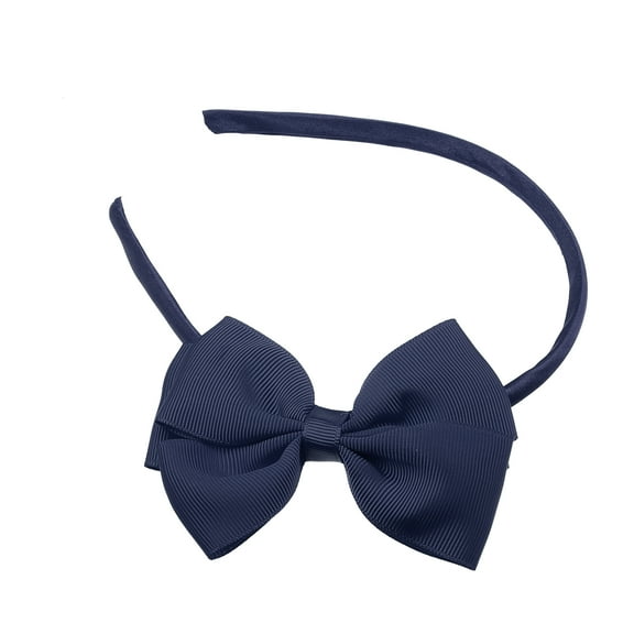 Unique Bargains Bow Headband Fashion Cute Polyester Hairband for Teenager 5.9x4.4 Inch Navy Blue