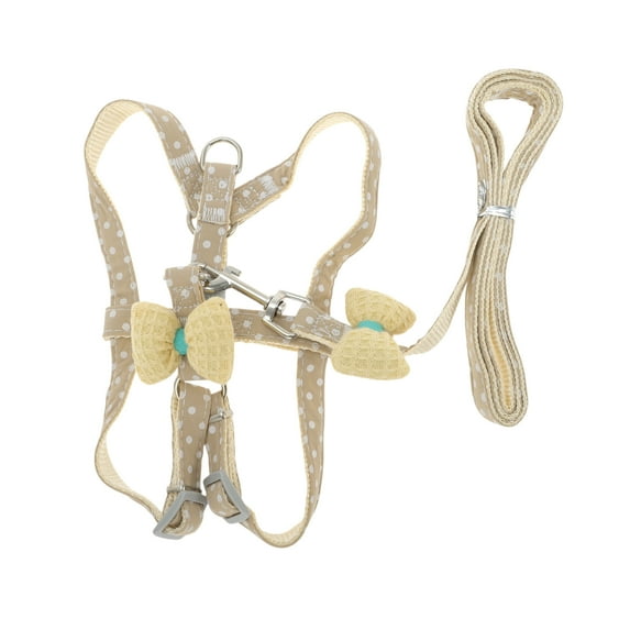 Unique Bargains Bow Pet Leash Kit Durable Dog Leash Kit for Dog Small Yellow