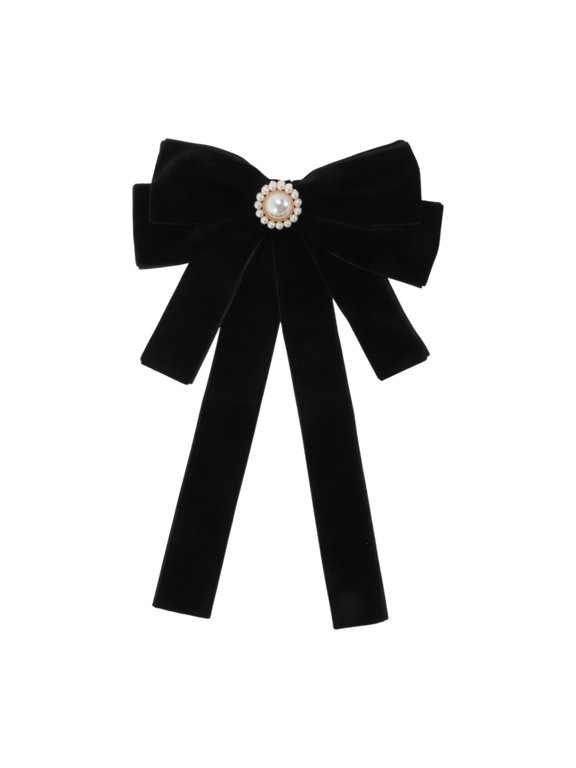 Bowknot Ribbon Bow Brooch Neck Tie Raven Black