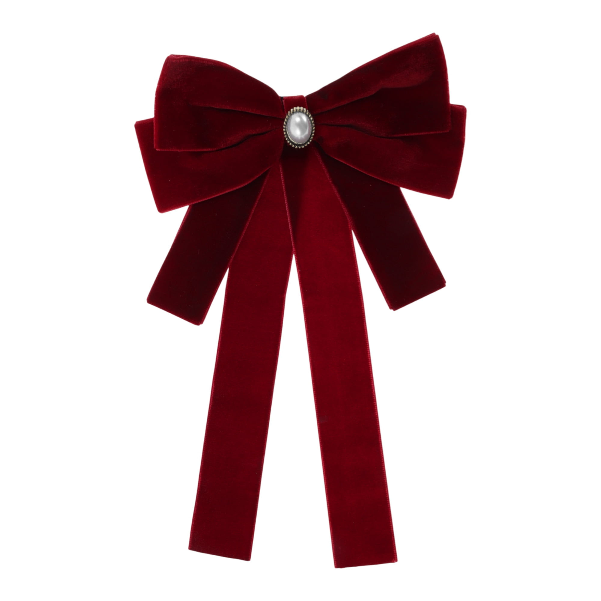 Unique Bargains Bowknot Ribbon Bow Brooch Neck Tie Red