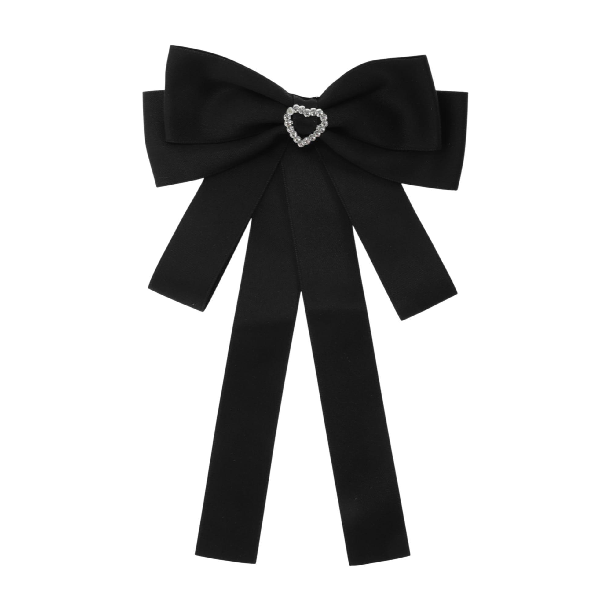 Unique Bargains Bowknot Ribbon Bow Brooch Pre-Tied Neck Tie Gold Tone Hollow Heart