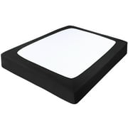 Unique Bargains Box Spring Cover Wrap Around 4 Sides Stretchy King Black