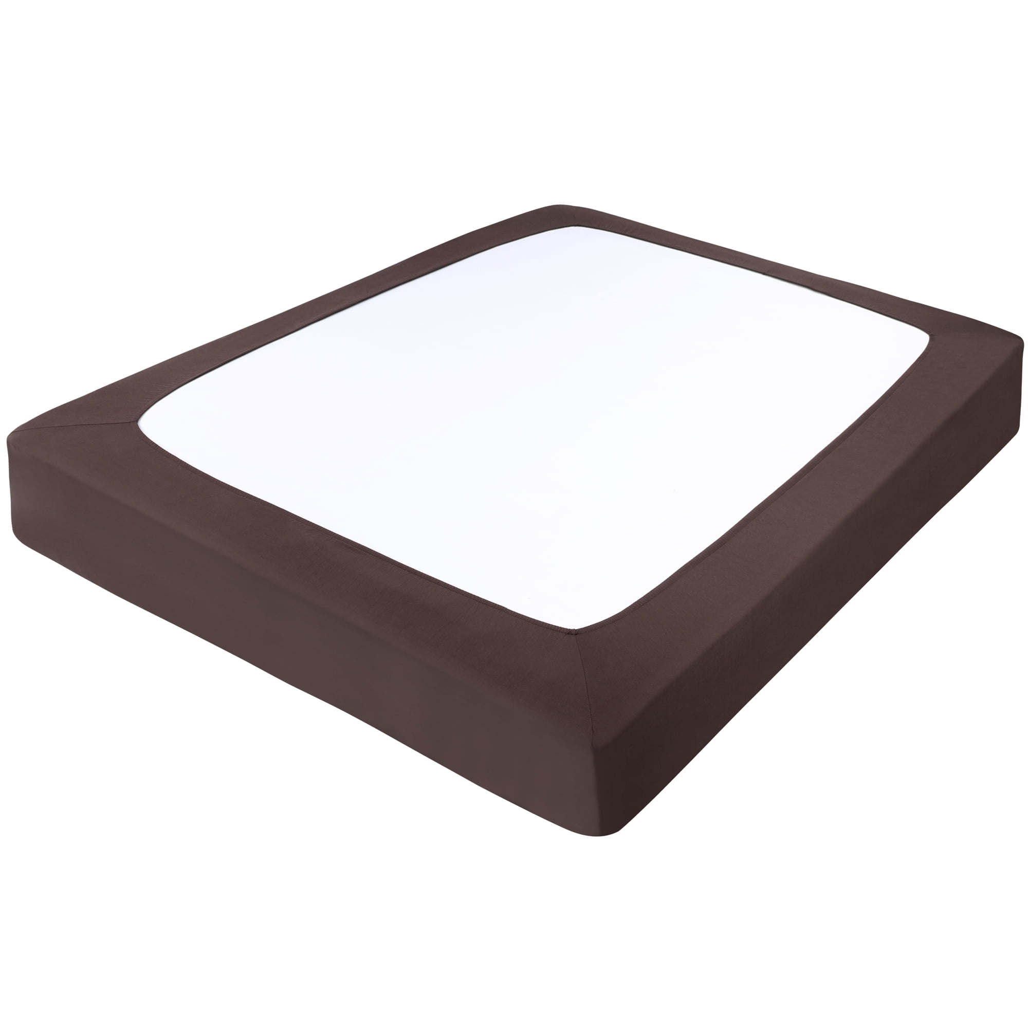 Unique Bargains Box Spring Cover Wrap Around 4 Sides Stretchy King Brown