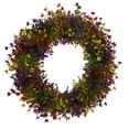 thumbnail image 1 of Unique Bargains Boxwood Wreaths for Front Door Fall Decorations Farmhouse Wreaths Colorful, 1 of 7