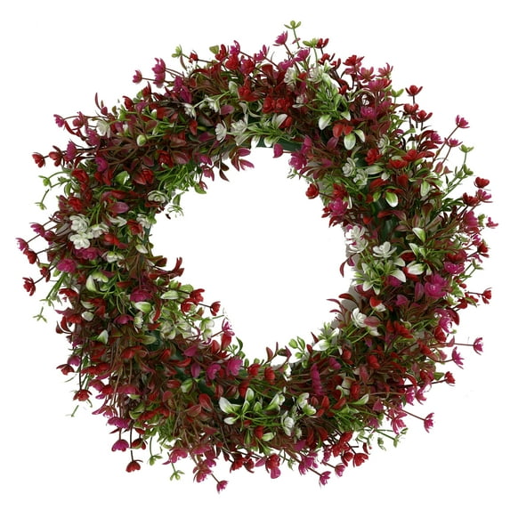Unique Bargains Boxwood Wreaths for Front Door Fall Decorations Farmhouse Wreaths Rose Red