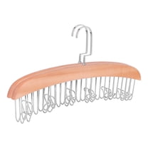 Unique Bargains Bra Hangers Wood Tank Top Hanger with 8 Hooks 2 Pcs Light Brown