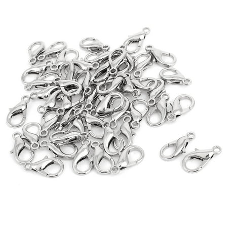 Unique Bargains Bracelet Chain Connectors Silver Tone Lobster Claw Clasps 16x8mm 50 Pcs