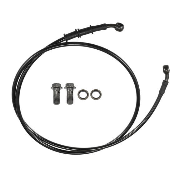 Unique Bargains Brake Hose Motorcycle ATV Braided Hydraulic Brake Line Oil Hose Pipeline 140cm Black Army Green 1 Set