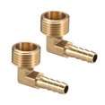 thumbnail image 1 of Unique Bargains Brass Barb Hose Fitting 90 Degree Elbow Barbed G Male Pipe 2pcs 8mm, 1 of 5
