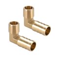 thumbnail image 1 of Unique Bargains Brass Barb Hose Fitting 90 Degree Elbow Barbed G Male Pipe Connectors 16mm, 1 of 5