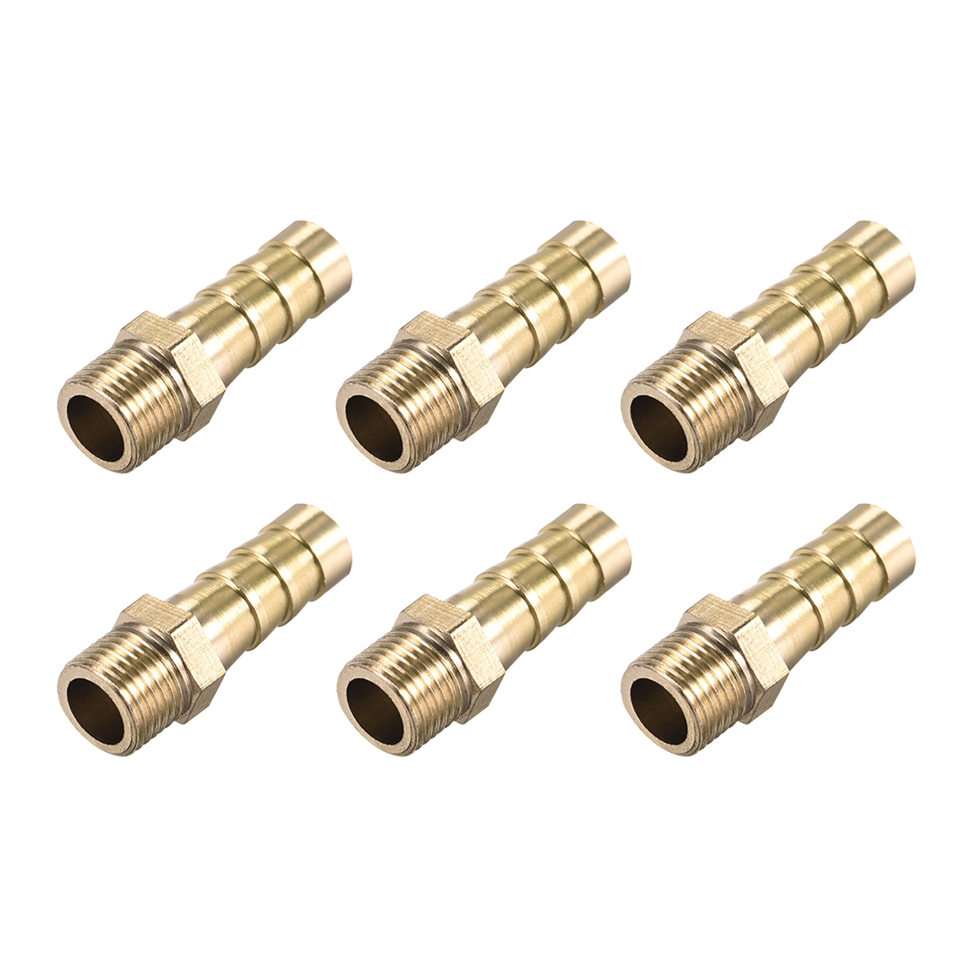 Unique Bargains Brass Barb Hose Fitting Connector Adapter 8mm Barbed x