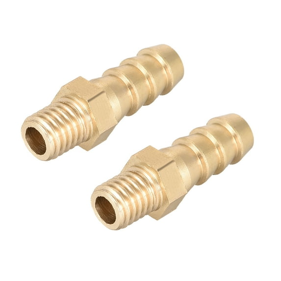 Unique Bargains Brass Fitting Connector Metric M6x1 Male to Barb Hose ID 8mm 2 pcs, M8x8mm