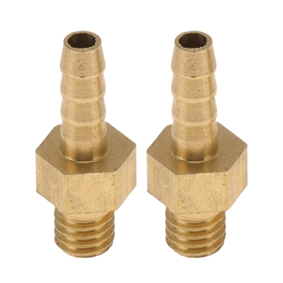 Unique Bargains Brass Hose Barb Fittings 3mm(1/8") M5x0.8 Male Thread Straight Barb Connector for Air Water Oil Gas Fuel 2 Pcs Gold Tone