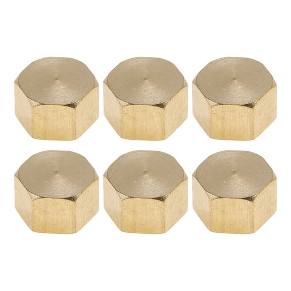 Unique Bargains Brass Pipe Fitting 1/4"Female Internal Thread Plug 13/32" 6 Pcs
