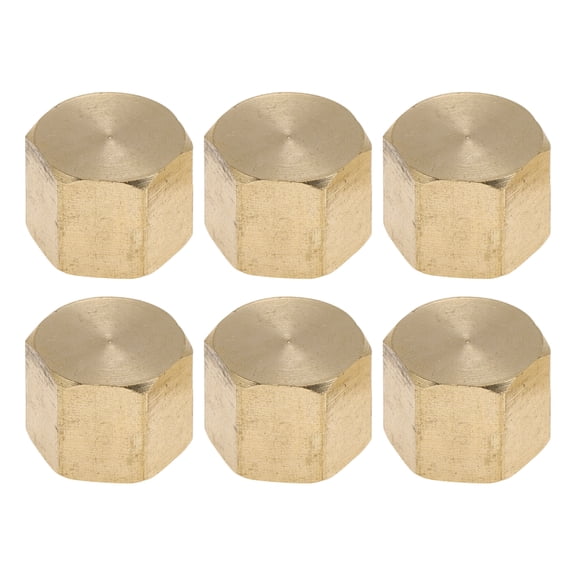 Unique Bargains Brass Pipe Fitting 1/8"Female Internal Thread Plug 25/64" 6 Pcs