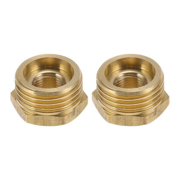 Unique Bargains Brass Pipe Fitting 1/8"Female x 1/2"Male Reducer Hex Bushing 29/64" 2 Pcs