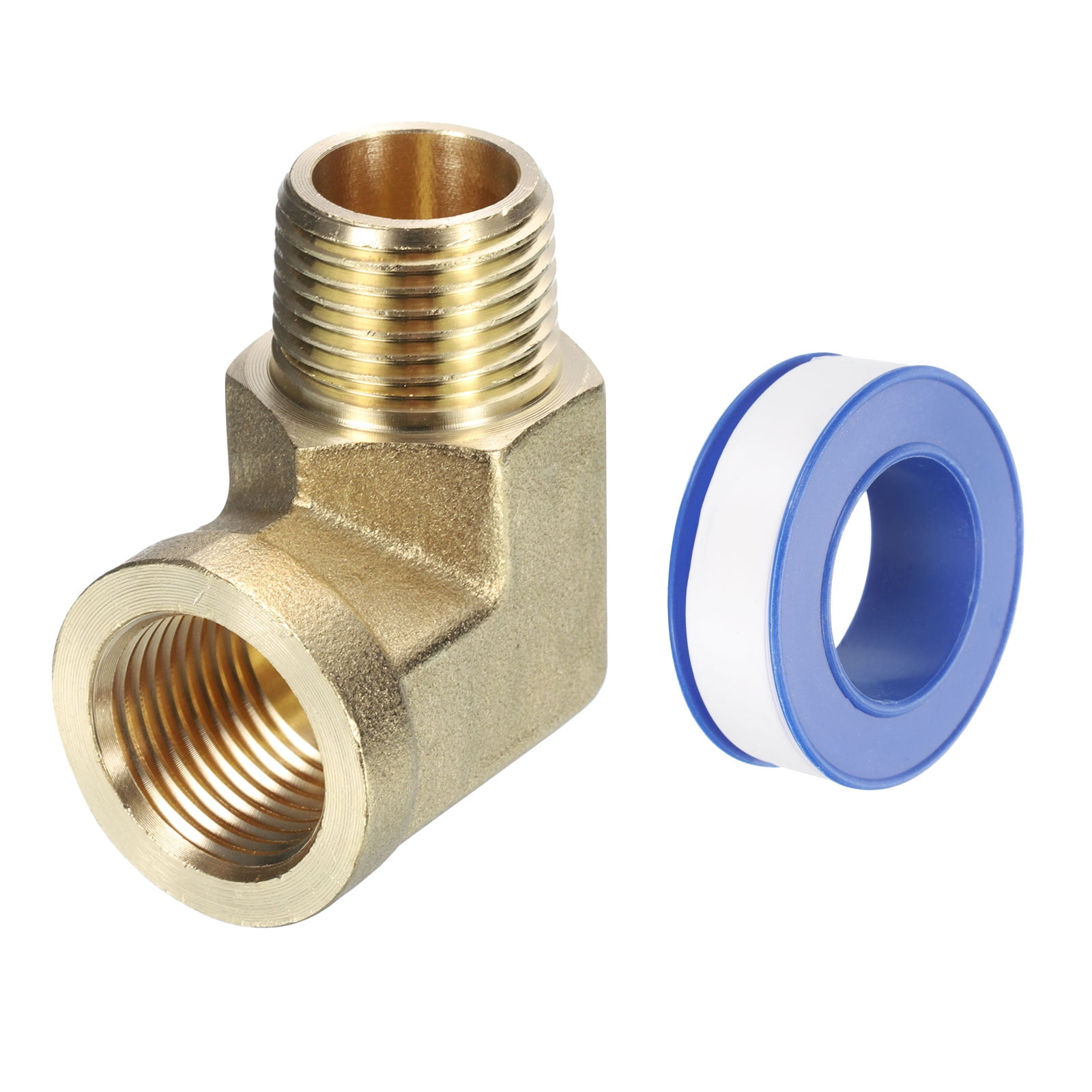 Unique Bargains Brass Pipe Fitting 3/8 Inch NPT Male x 3/8 Inch NPT Female 90 Degree Elbow