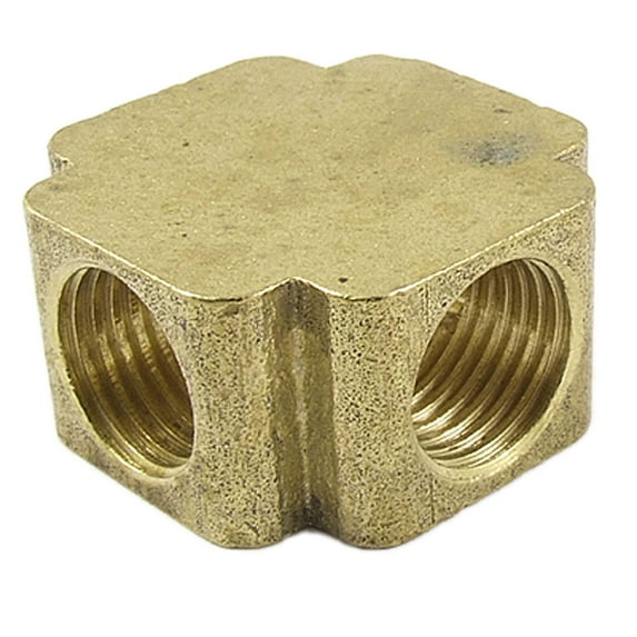 Unique Bargains Brass Pipe Fitting 4 Way Equal Female Cross Connector Coupling 1/4" NPT