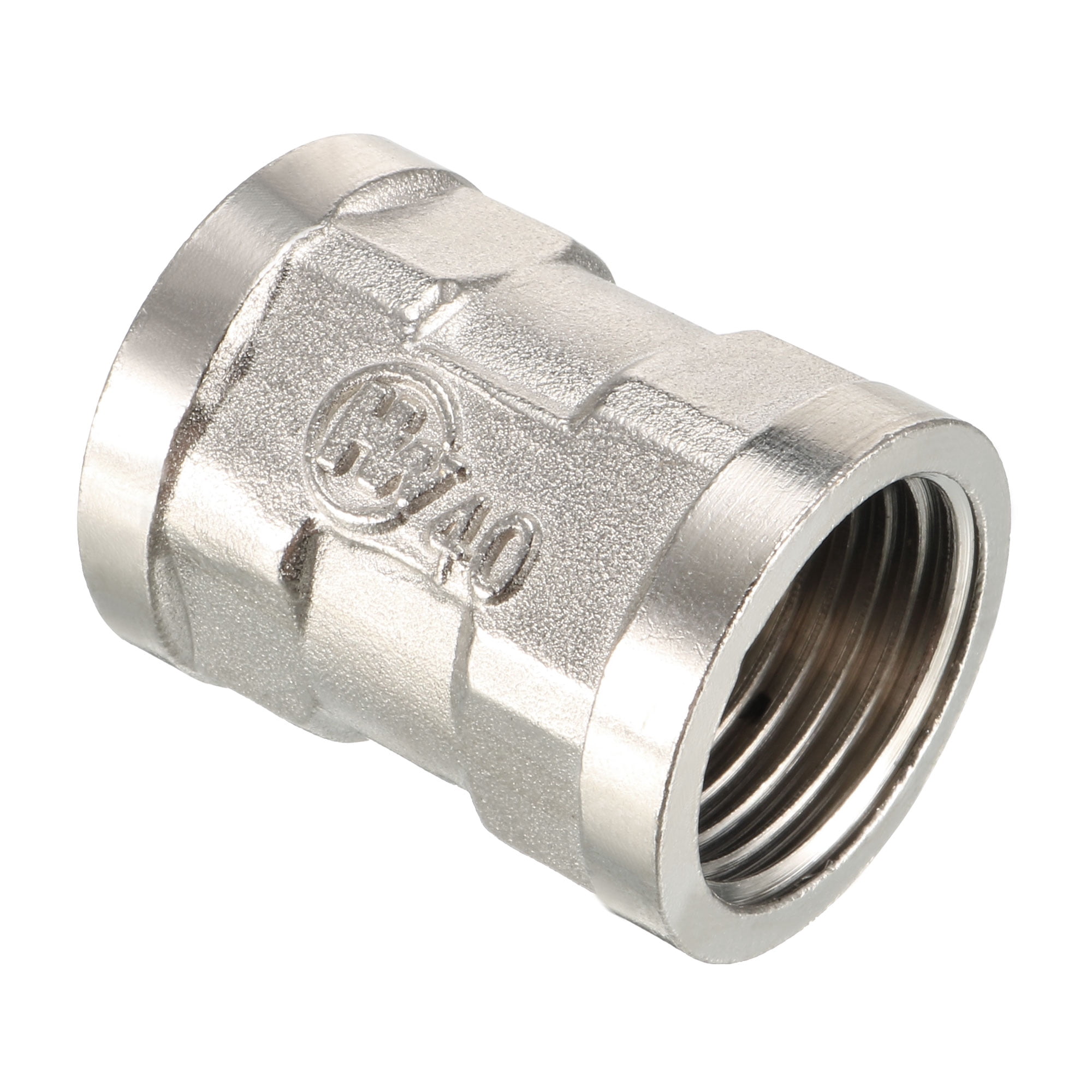 Raccord Union Laiton Fileté 1/2 PT Femelle - Lot De 2 Pièces - Chrome - Uxcell