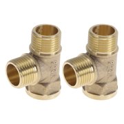 Unique Bargains Brass Pipe Fittings 1/2"Female x 1/2"Male x 1/2"Male Internal And External Tee 2.01" 2 Pcs