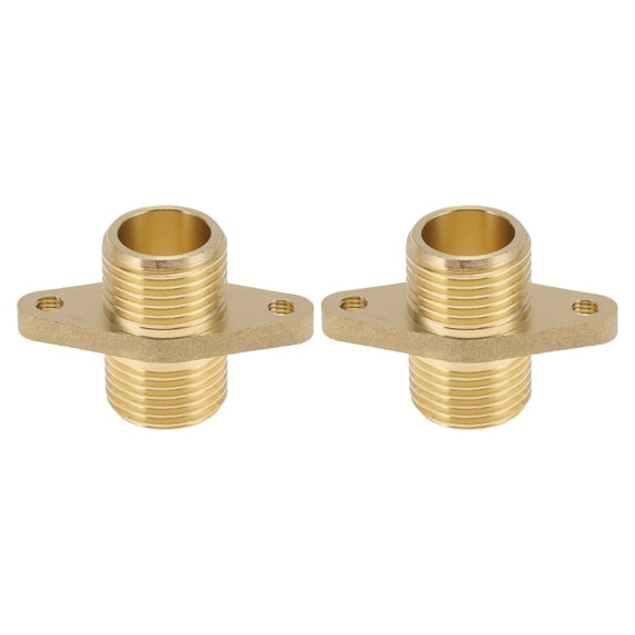 Unique Bargains Brass Pipe Fittings 1/2"Male Double External Thread Union with Ears 1.97" 2 Pcs