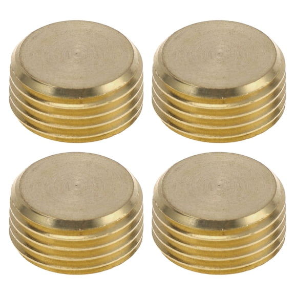 Unique Bargains Brass Pipe Fittings 1/2"NPT Hexagon Socket Plug 4 Pcs