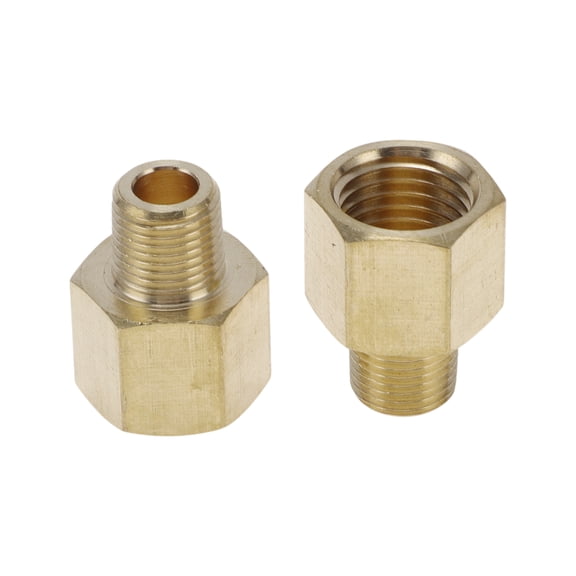 Unique Bargains Brass Pipe Fittings 1/8" NPT Male x 1/4" NPT Female Male and female thread straight connector 2 Pcs