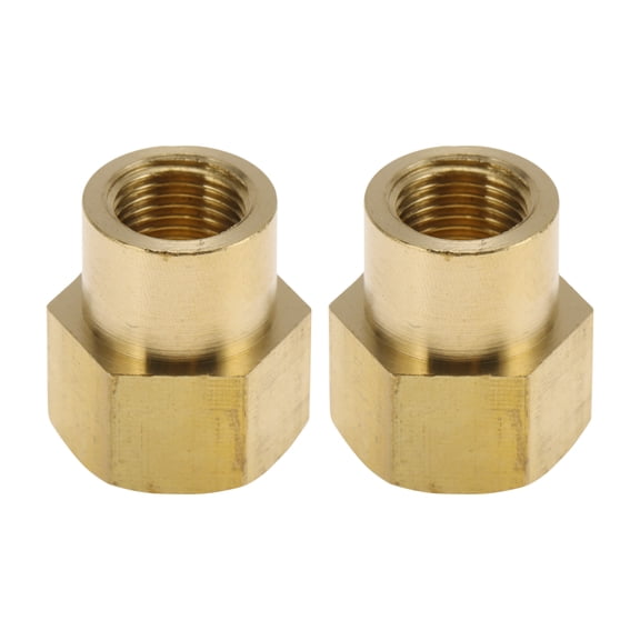 Unique Bargains Brass Pipe Fittings 1/8"x1/4"Female Double Internal Thread Connector 25/32" 2 Pcs