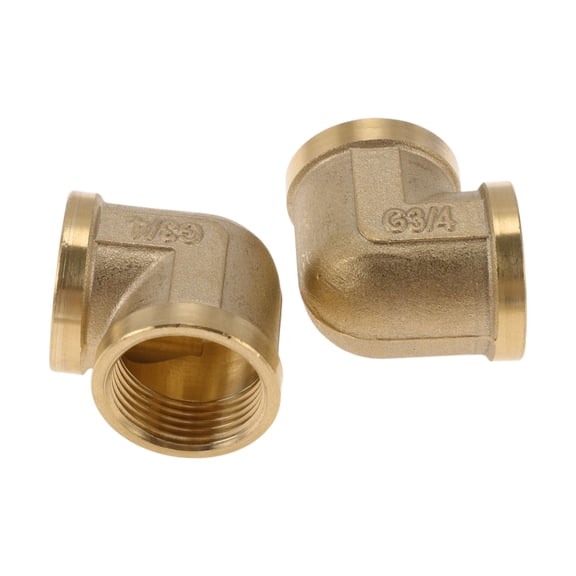 Unique Bargains Brass Pipe Fittings 3/4"FeMale Internal thread elbow 1.57" 2 Pcs