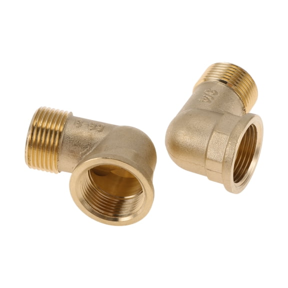 Unique Bargains Brass Pipe Fittings 3/4"FeMale x 3/4"Male Internal and external thread elbow 2.01" 2 Pcs