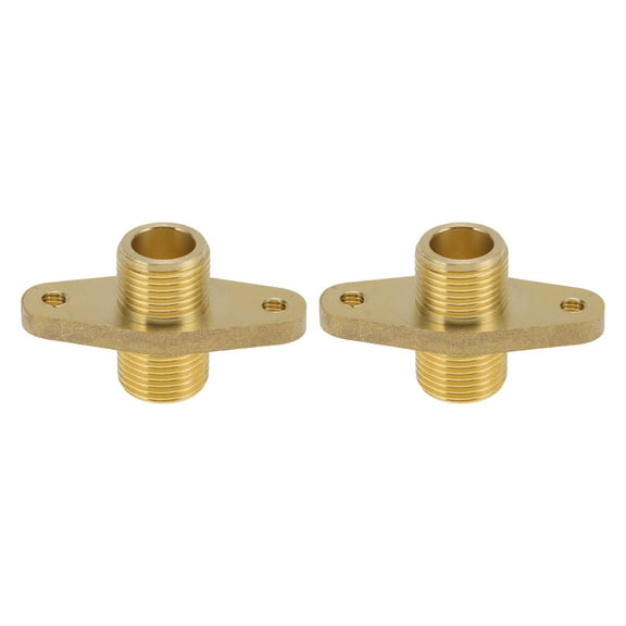 Unique Bargains Brass Pipe Fittings 3/8"Male Double External Thread with Ears Connector 1.97" 2 Pcs