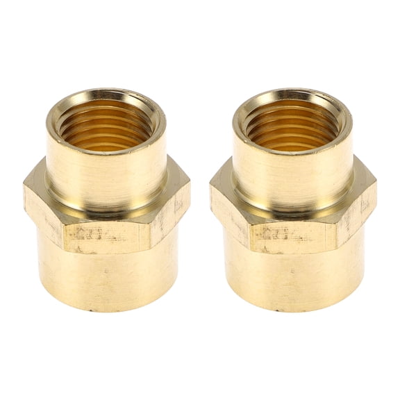 Unique Bargains Brass Pipe Fittings 3/8"NPT x 1/4"NPT Reducing Coupling 2 Pcs