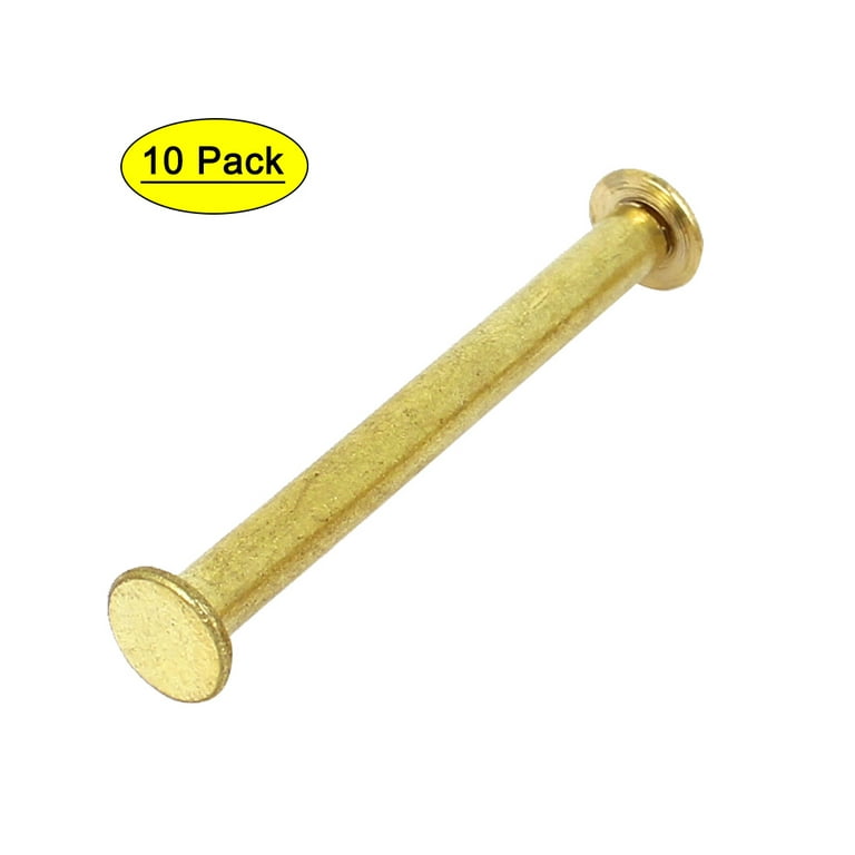Unique Bargains Brass Plated 5x50mm Binding Chicago Screw Post 10pcs for  Leather Scrapbook 