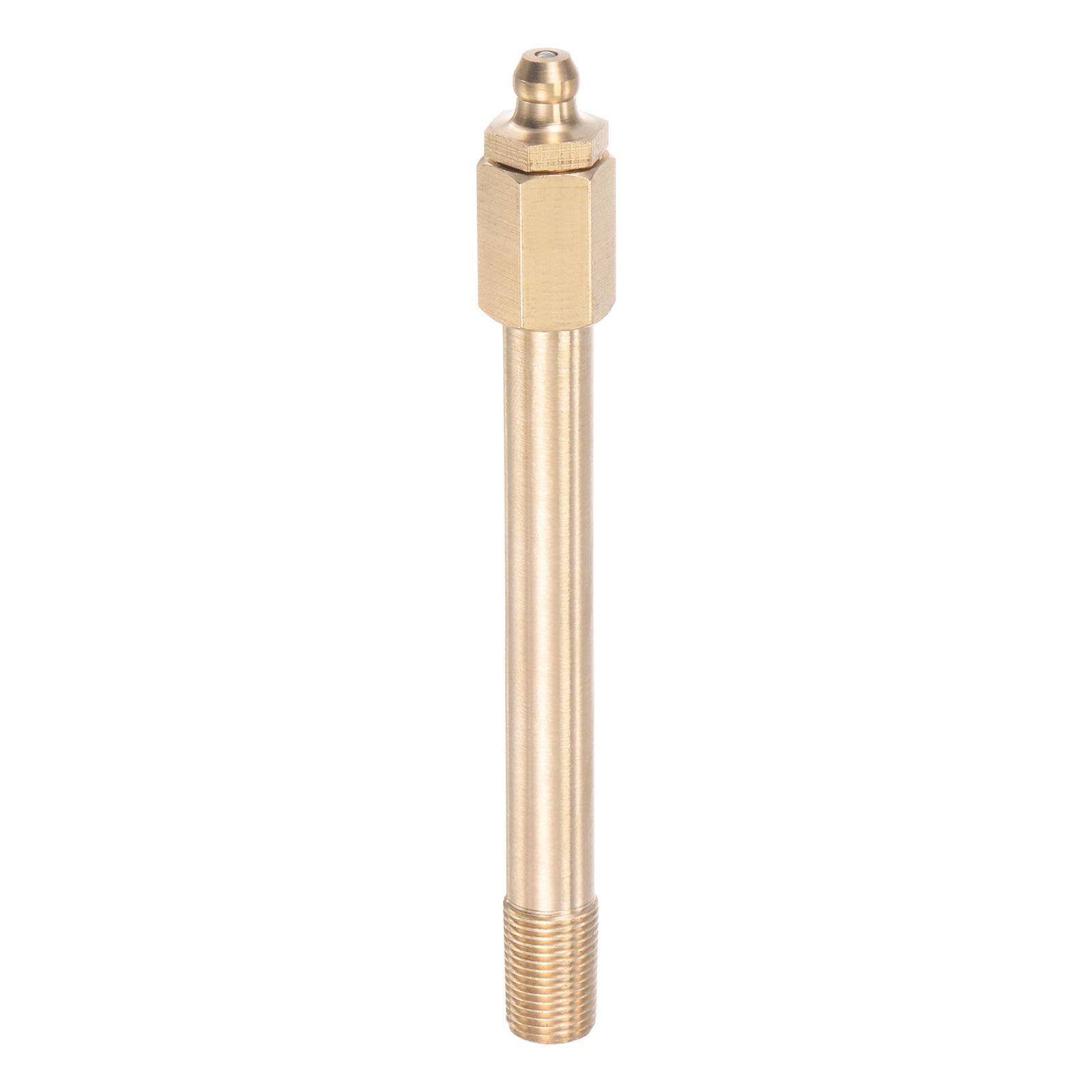 Unique Bargains Brass Straight Hydraulic Grease Fitting with Thread Length 110mm