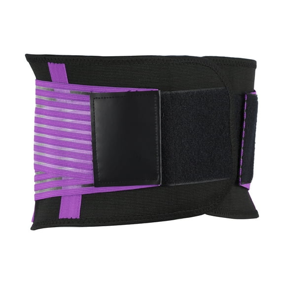 Unique Bargains Breathable Back Brace Lumbar Support Mesh Design Adjustable Straps Lower Back Brace Purple Size 2XL